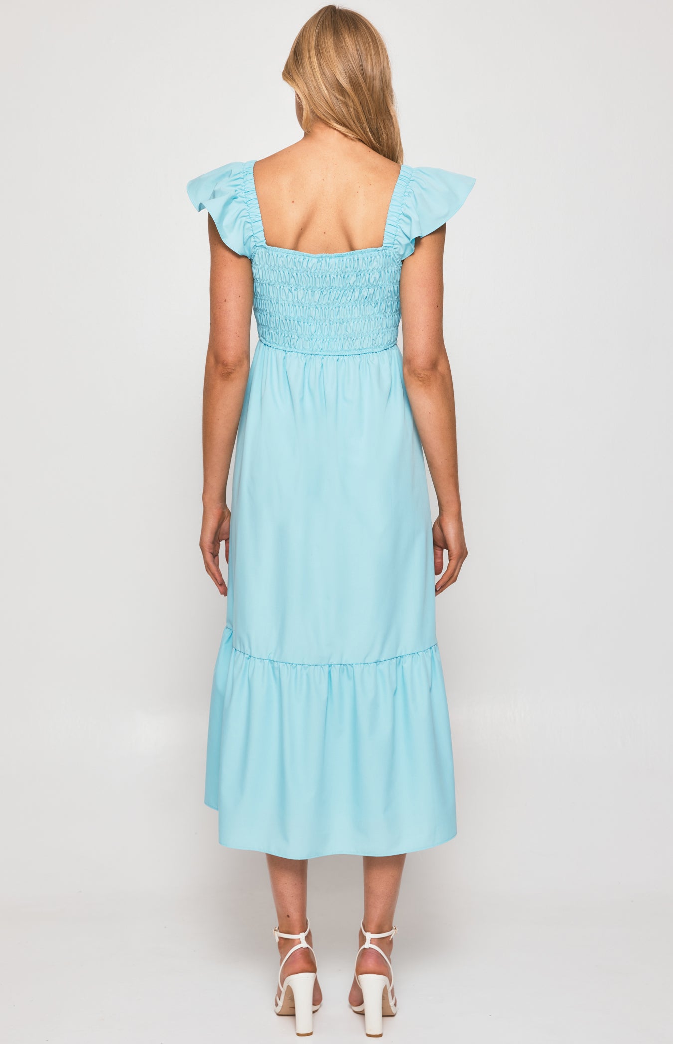 PENELOPE SUNDRESS - WHITE/BLUE